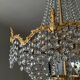 Balloon chandelier in bronze and crystal pendants