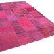 Tapis turc fait à la main 208 cm x 304 cm patchwork rose