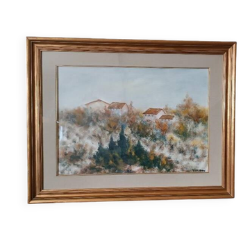 Oil on canvas Marino Scardigli (Pistoia, 1921-Pescia, 2005) - Tuscan landscape