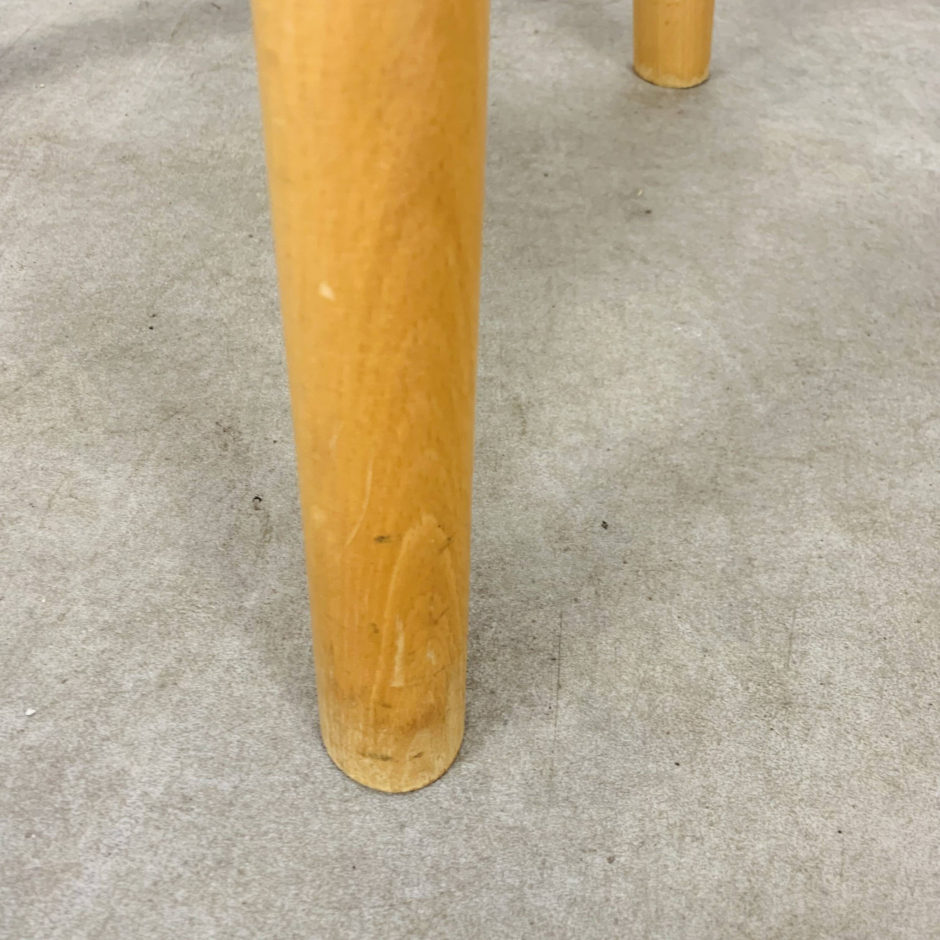 Brutalist solid wood tripod stool