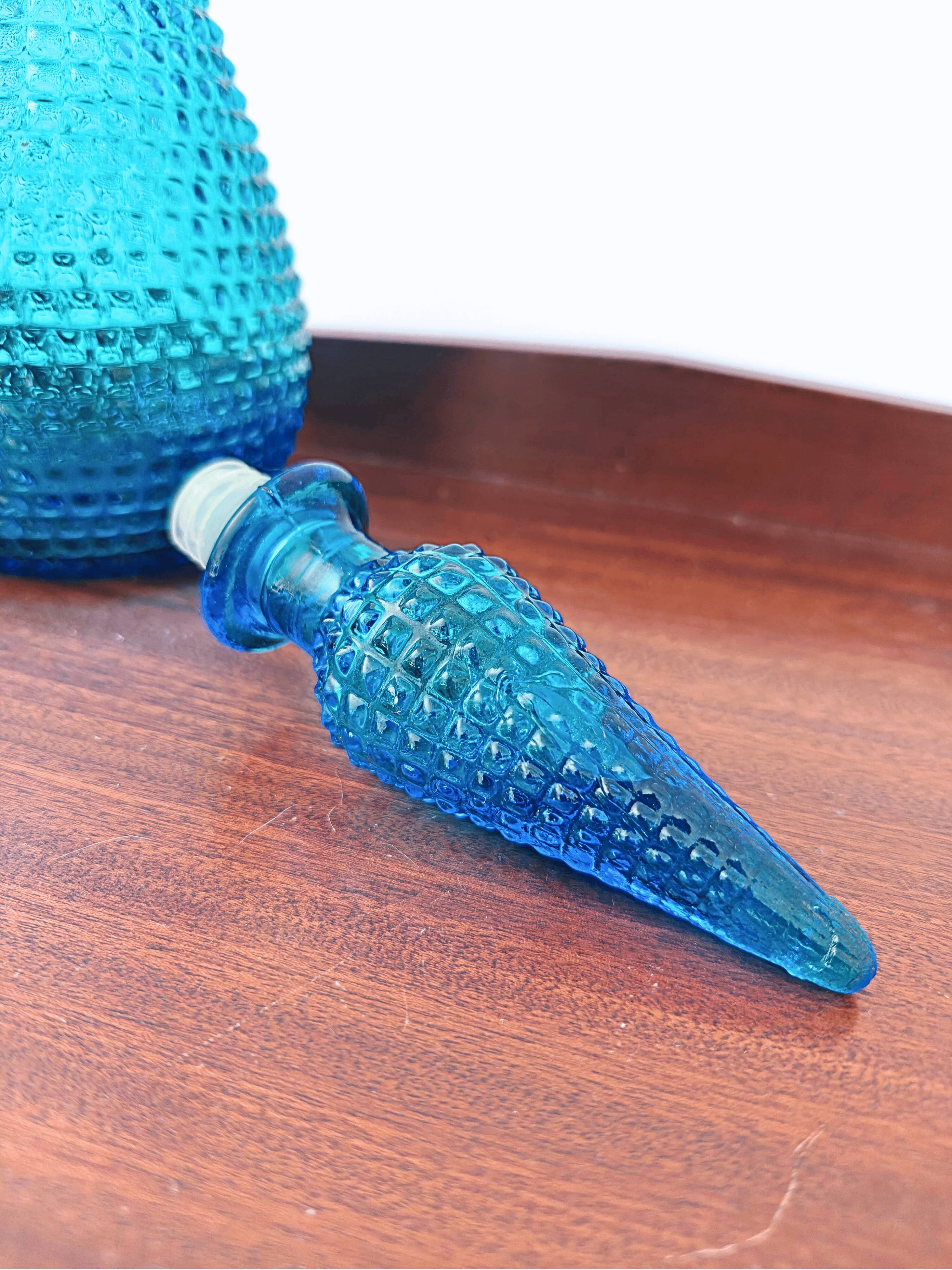 Empoli Diamond Cut Blue Carafe