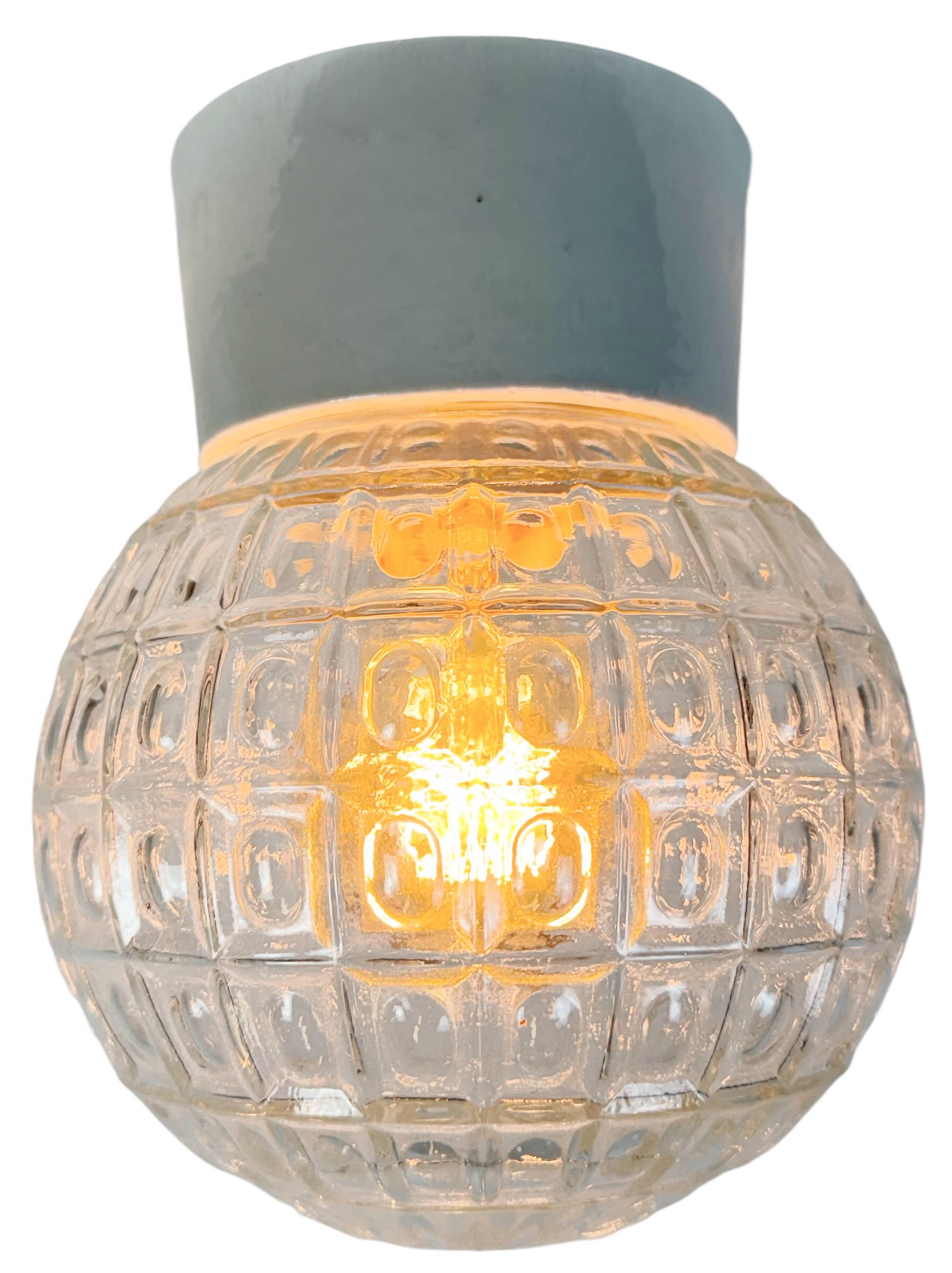 Vintage White Porcelain Ceiling Light, 1970s