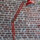 Lampe architecte RDA rouge 70's