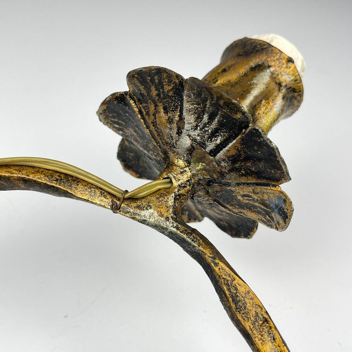 Brutalist metal wall lamp by Salvino Marsura, Italy, 1960s.