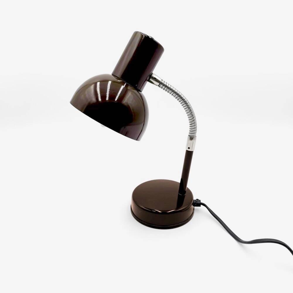Chocolate desk lamp Veb Narva 1970s