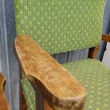 Paire de fauteuils bridge vintage 1950s pieds compas design