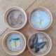 Vintage butterfly top and its 12 coasters
