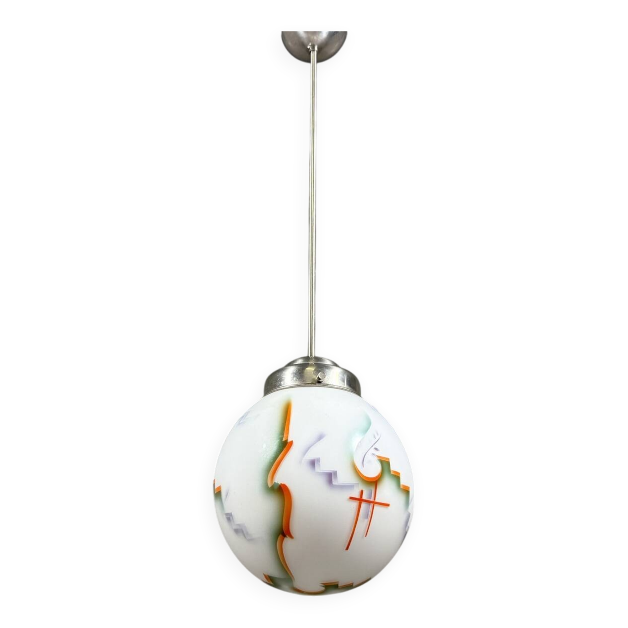 Suspension Art Déco en verre, années 1930