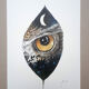 "oiseau de nuit" encre de chine crayon couleur