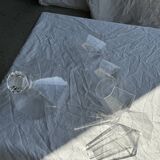 Small geometric carafe with diamond-shaped stopper and its 4 glasses