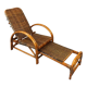 Chaise longue en rotin bicolore du milieu du siècle Années 1960