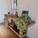 Old solid wood workbench