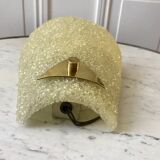 Applique murale en plexi jaune et métal doré années 60-70