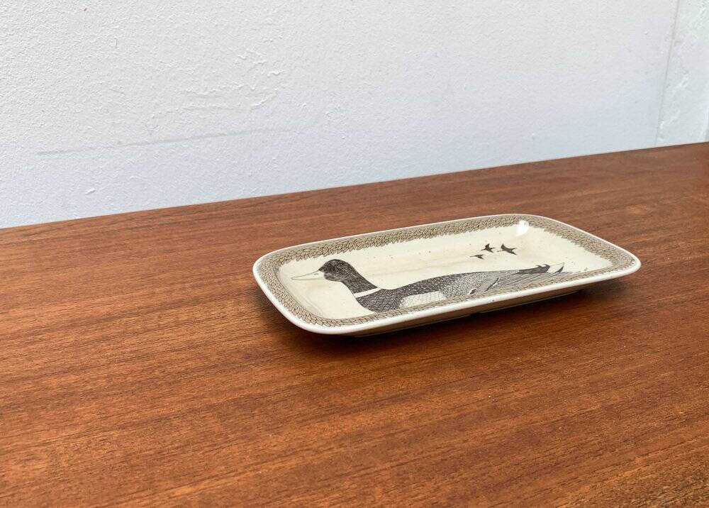 Vintage German ceramic bird plate by Thomas.