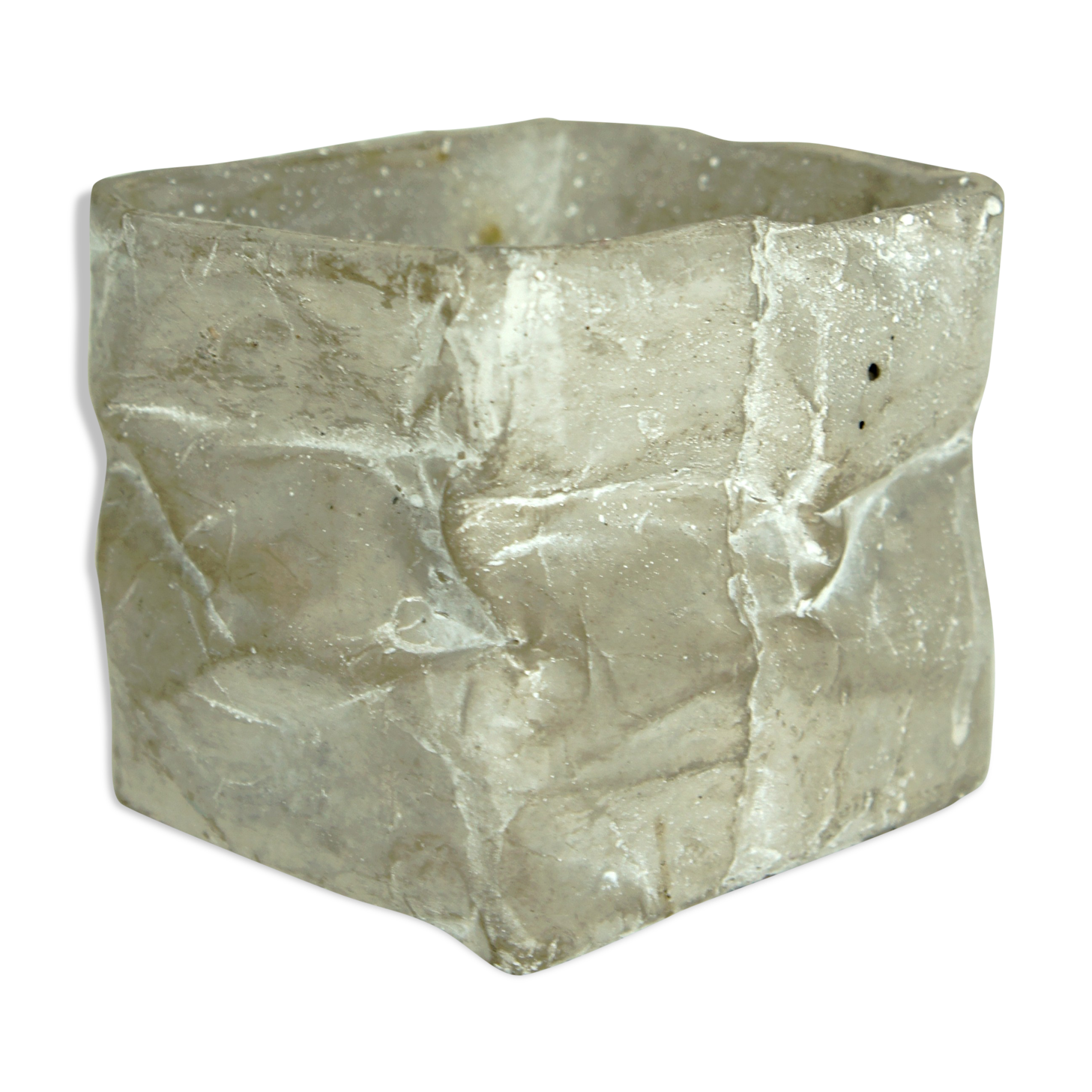 Cubist vase in crumpled ceramic