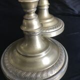Pair of candlesticks, art nouveau, golden bronze
