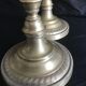 Pair of candlesticks, art nouveau, golden bronze