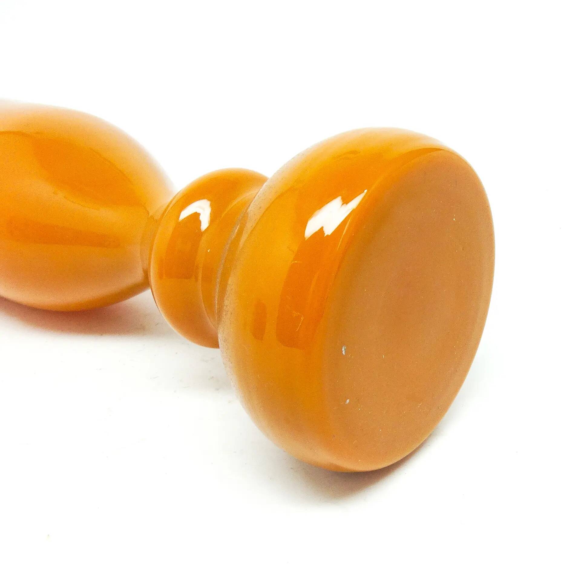 Angel vase, modernism, orange glass, designed by S. Sadowski, Poland, 1970s