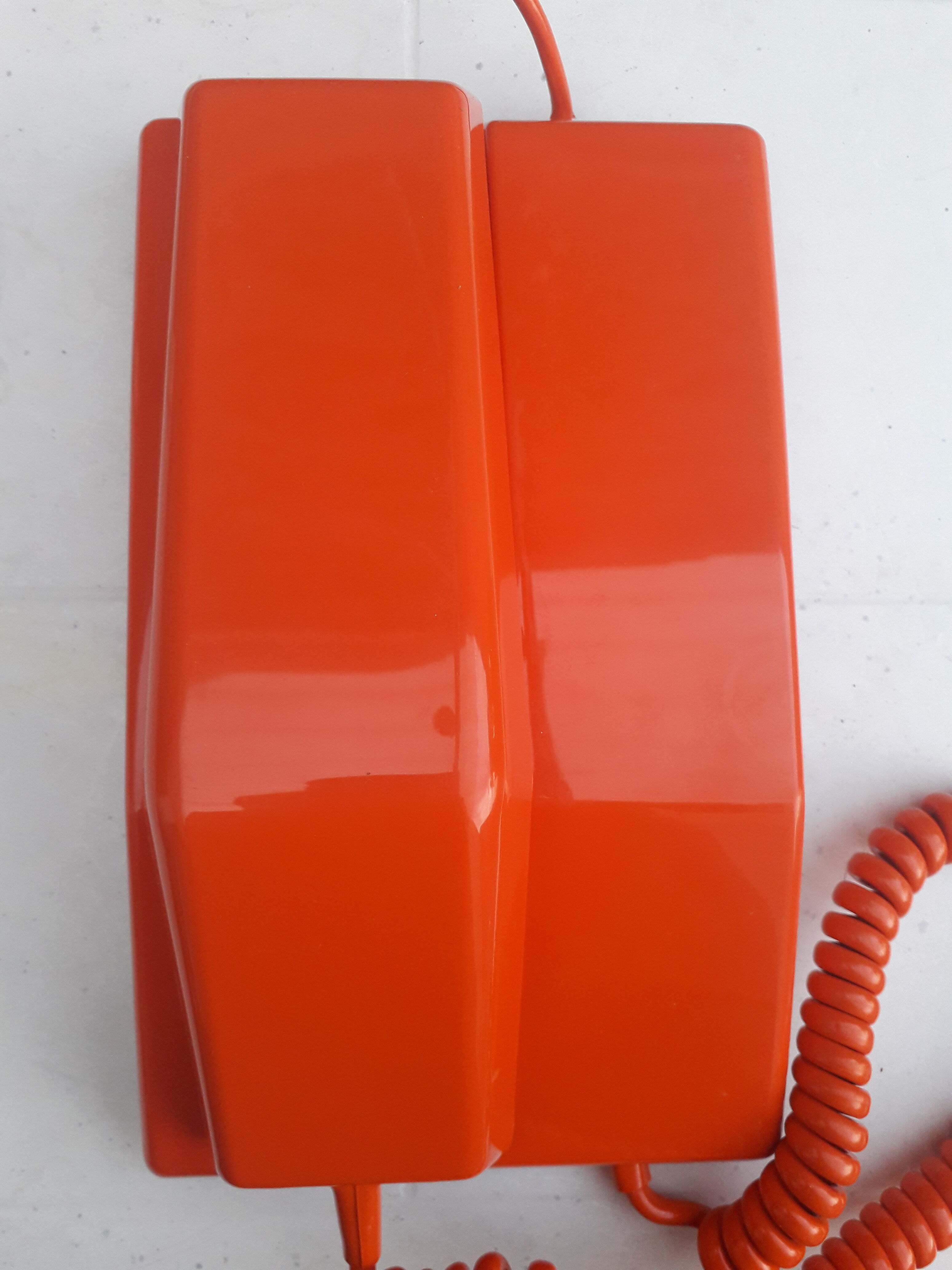 Old vintage orange phone contempra new