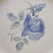 Plat rond Digoin Sarreguemines Roses bleues