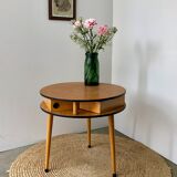 3-drawer tripod round coffee table