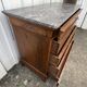Commode Louis-Philippe en ronce de noyer, marbre Saint-Anne, milieu 19ème
