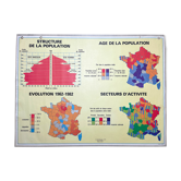Vintage school map of France, mid-year 1984