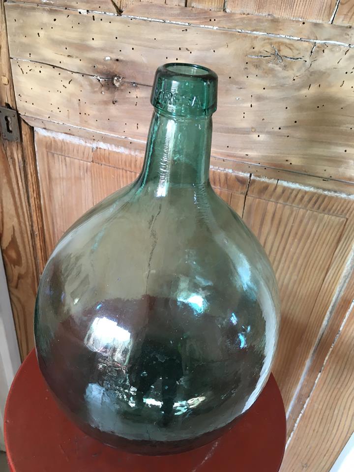 Demijohn viresa green with blue reflections 5L.