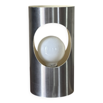 Lampe inox tube vintage design années 70