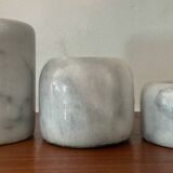Vintage marble candlestick trio from the 1970s.