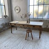 2m walnut drapery farmhouse table