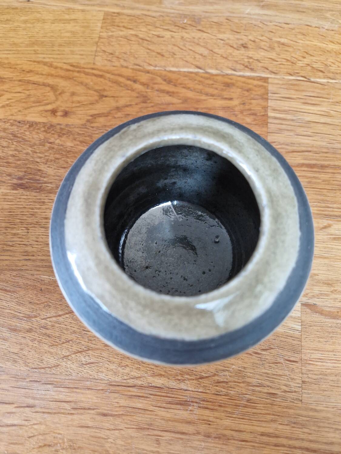 Vintage ceramic rakku pot vase signed