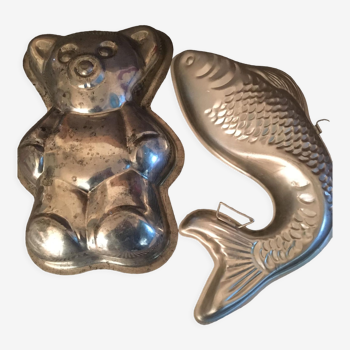 Fish and bear shaped chocolate molds