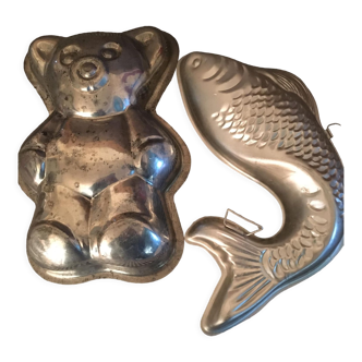 Fish and bear shaped chocolate molds