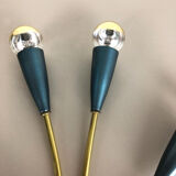 Italian blue and brass wall lamps Italy, 1950