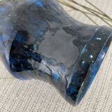 Blue enamelled terracotta vase