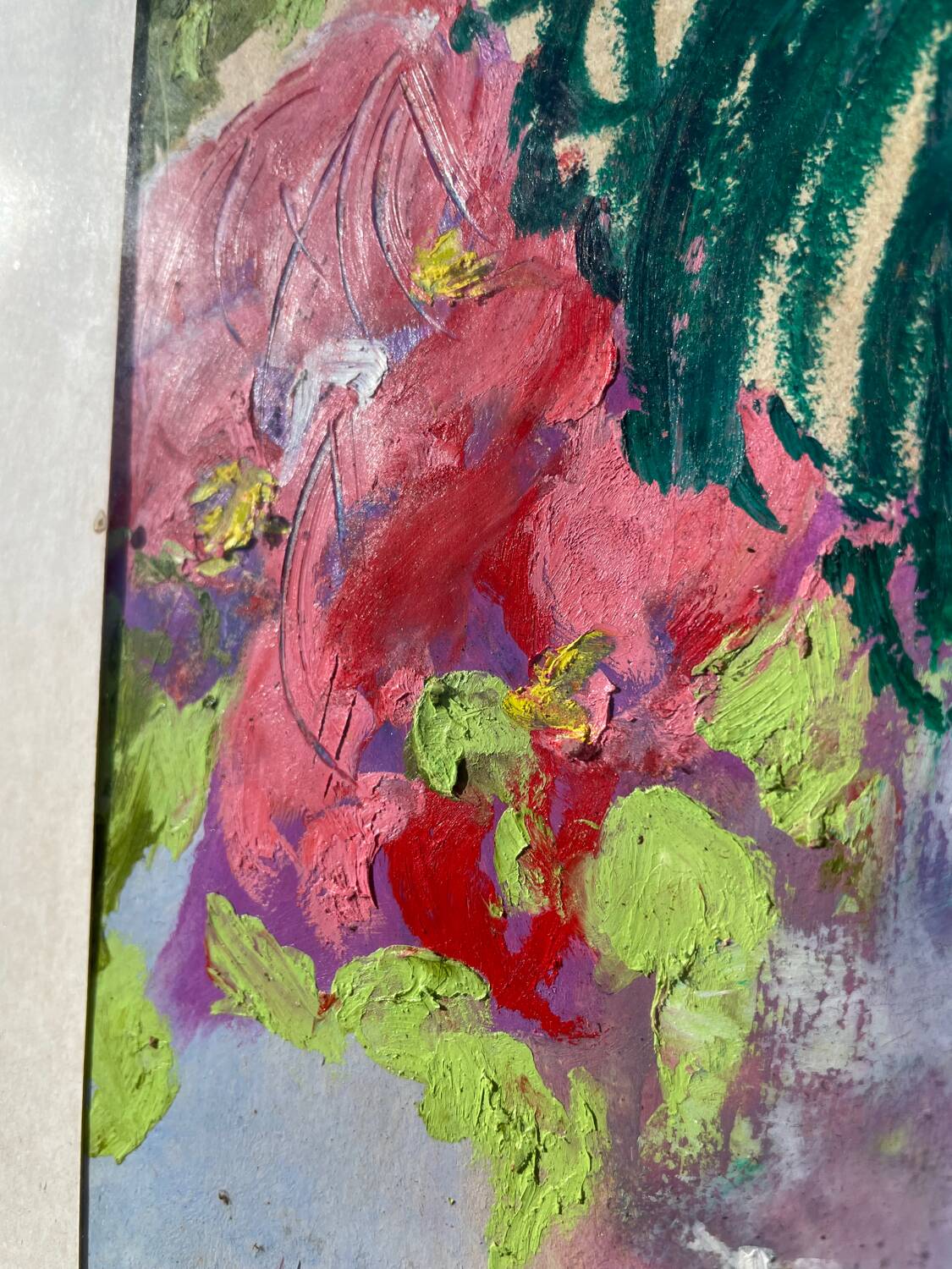 Painting bouquet of flowers painted in oil