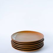 Set of 6 flat stoneware plates, 1970 - 24 cm