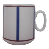 Set of 2 blue and red porcelain Basque mugs