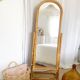 Vintage bamboo psyche mirror