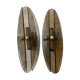 Pair of 70s smoked glass wall lamps