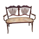 Sofa bench in curved wood and rattan fischel