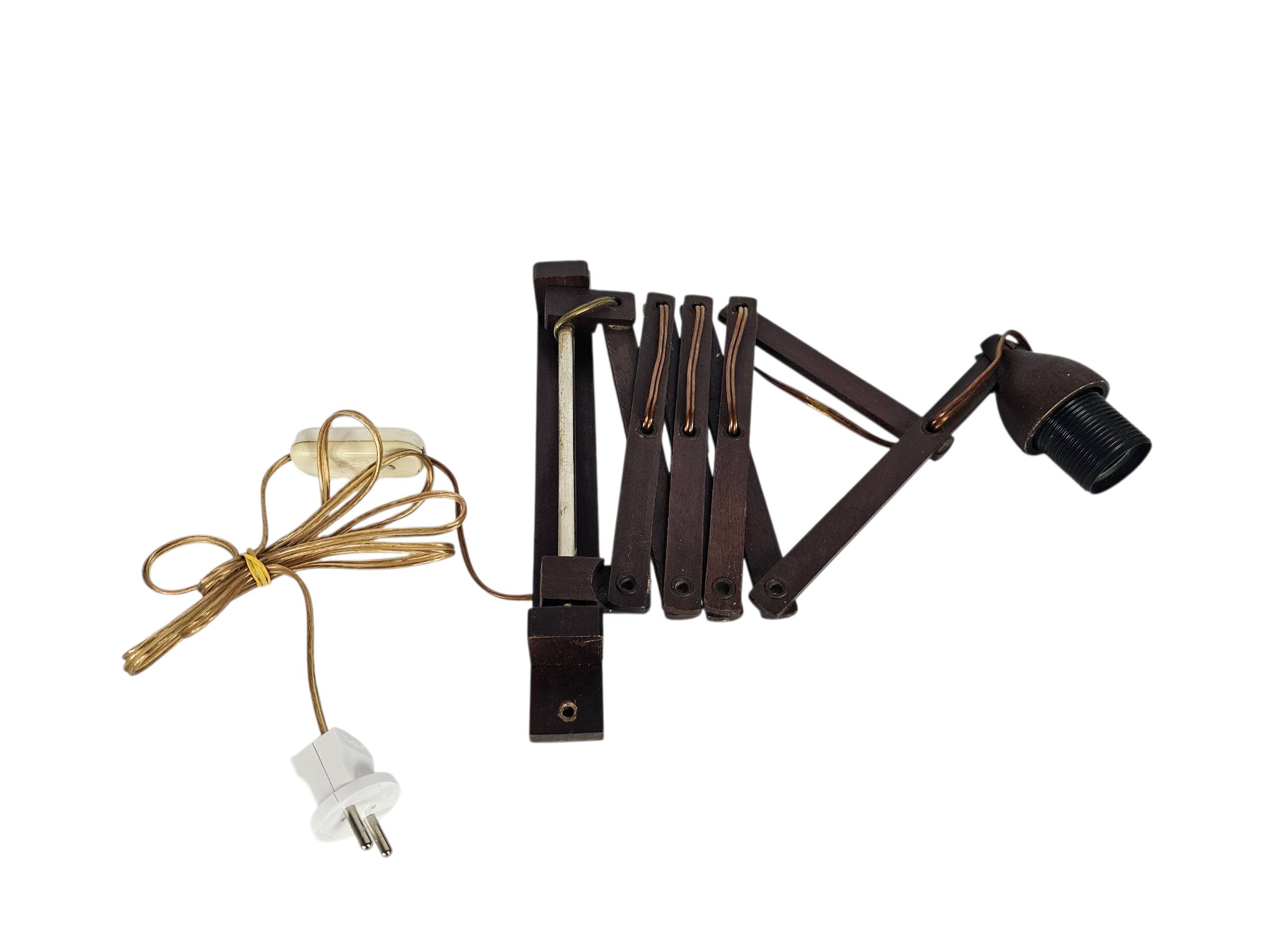 Scissor lamp | Harmonica lamp | wall lamp | vintage | Teak | 70's |