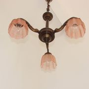 Chandelier en bronze Art Déco, années 1920.