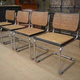 Set of 6 model b32 cesca marcel breuer chairs, italy 1970s