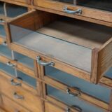 Large vintage German oak haberdashery shop cabinet, 1940s