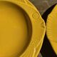 Set of 6 vintage yellow fish soup plates