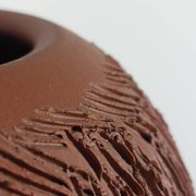 Vase en céramique sgraffito décor brutaliste vintage du milieu du siècle