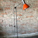 Lampadaire réglable orange, années 1960