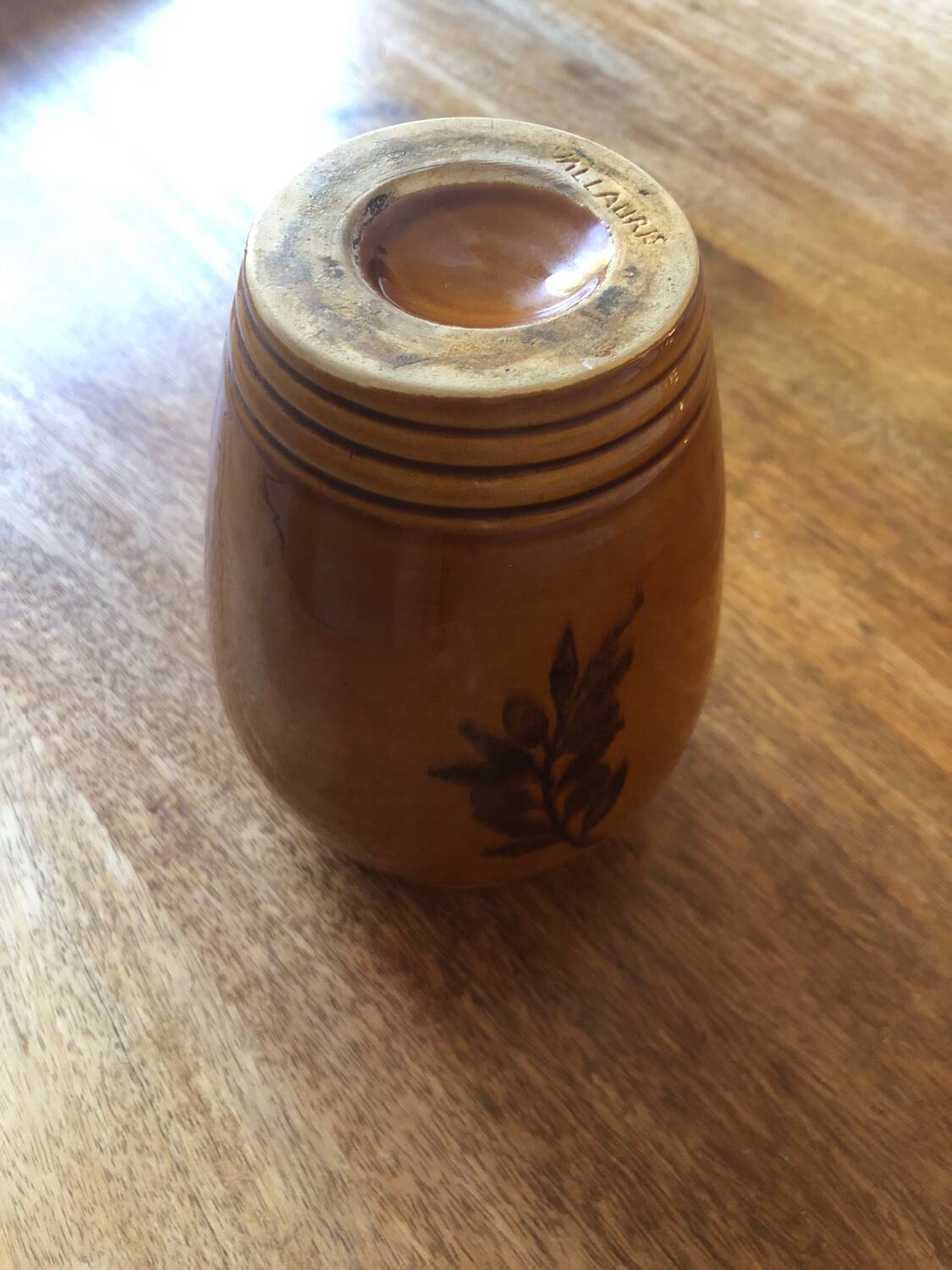 Vintage glazed stoneware vase from Vallauris